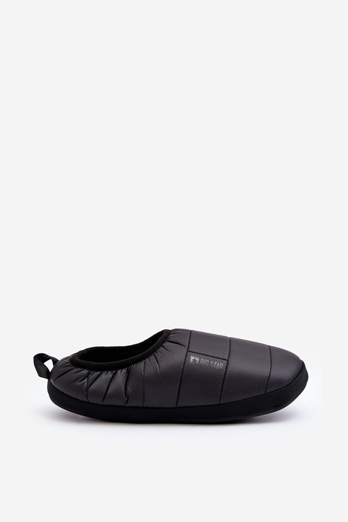 Męskie Wsuwane Ocieplane Kapcie Czarne Big Star KK174363