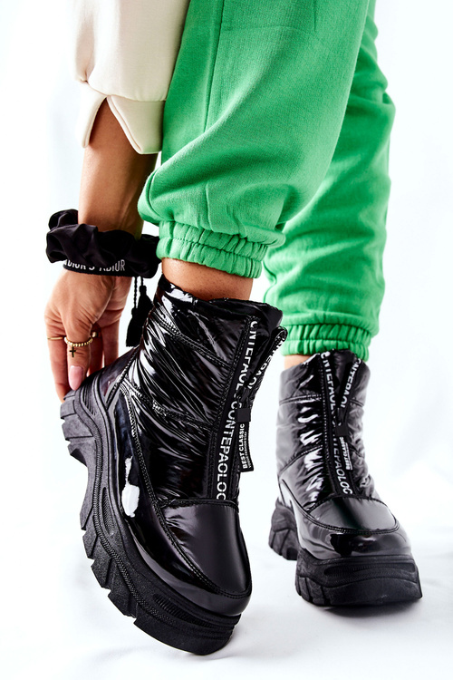 Damskie Trapery Botki Czarne Echowen