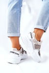 Damskie Sportowe Buty Sneakersy Srebrne Katerini