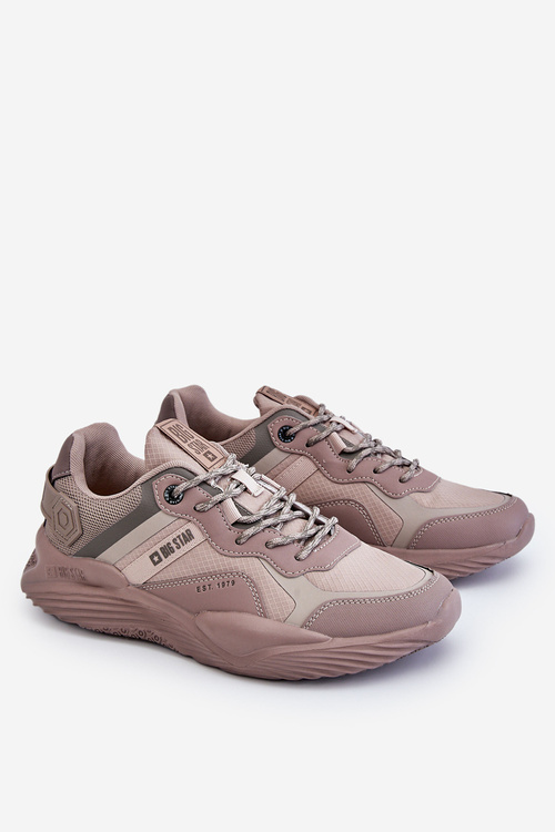 Męskie Lekkie Sneakersy Memory Foam System Big Star LL174151 Beżowe