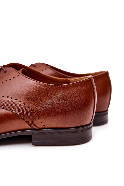 Klasyczne Skórzane Półbuty Bednarek 802 Brązowe