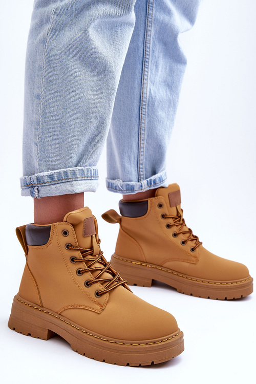 Damskie Trapery Botki Ocieplane Brązowe Corbin