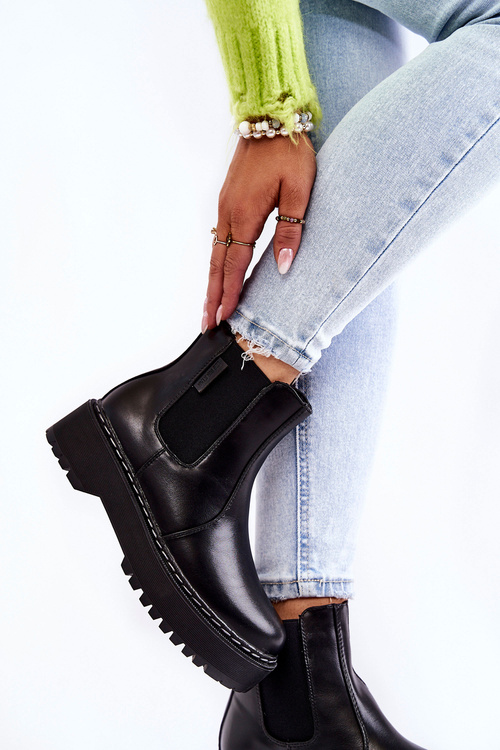 Ocieplane Wsuwane Botki Big Star II274101 Czarne