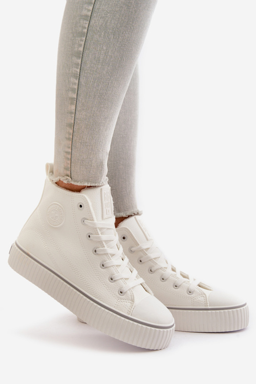 Damskie Ocieplane Trampki Z Eko Skóry Big Star OO274788 Białe