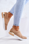 Sportowe Buty Materiałowe Beżowe Lorento