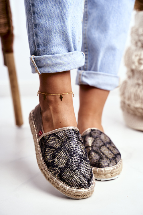 Espadryle Damskie Pleciona Podeszwa Brązowe Big Star FF274A515