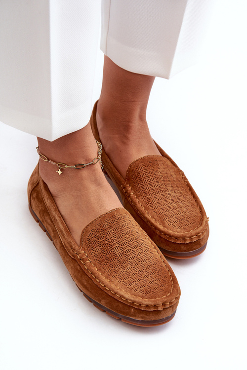 Zamszowe Mokasyny Damskie Camel S.Barski LR755