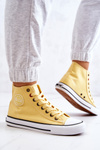 Damskie Wysokie Trampki Big Star JJ274207 Żółte