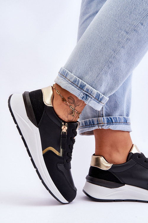 Damskie Sportowe Buty Z Suwakiem Czarne Larisa