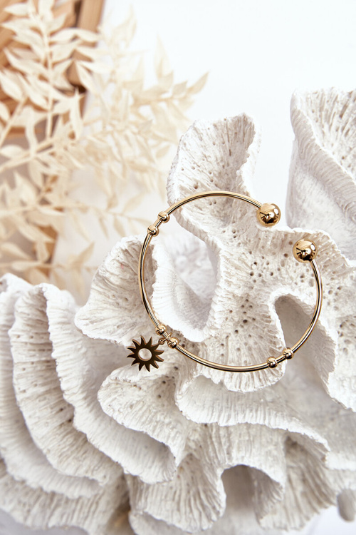 Damska Wsuwana Stalowa Bransoletka Słońce Złota