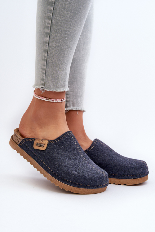 Damskie Obuwie Domowe Kapcie Inblu DJ000010 Granatowe