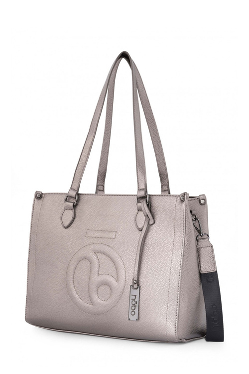 Klasyczna Torebka Shopperka NOBO N1530-C025 Srebrna