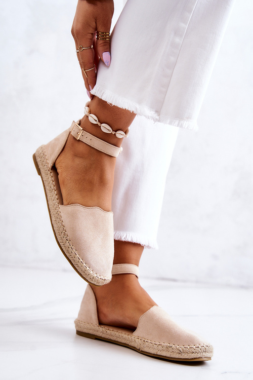 Damskie Espadryle Na Sprzączkę Jasnobeżowe Bonetti