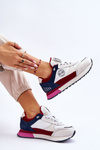 Skórzane Sneakersy Memory Foam System Big Star LL274369 Biało-Czerwone