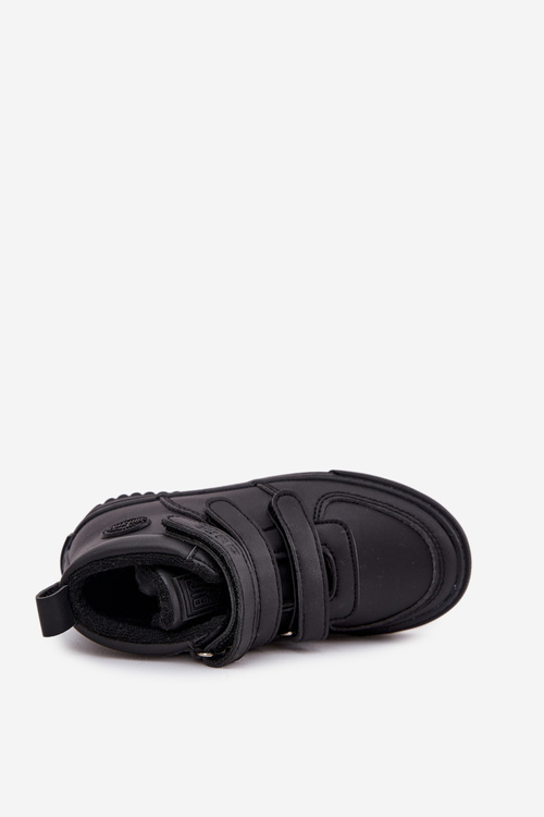 Ocieplane Botki Sneakersy Dziecięce Na Rzepy Big Star SS374070 Czarne