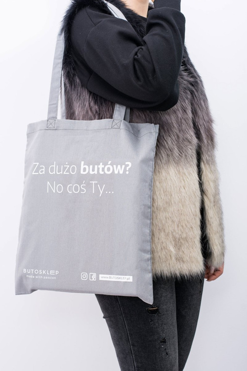 Szara Płócienna Torba Za Dużo Butów