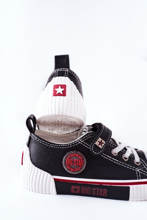 Dziecięce Skórzane Trampki BIG STAR II374042 Czarne