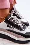 Sportowe Buty Sneakersy Big Star JJ274998 Biało-Czarne
