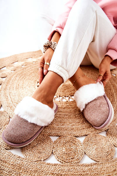 Papcie Ocieplane Z Futerkiem Jasnobrązowe Flamarin