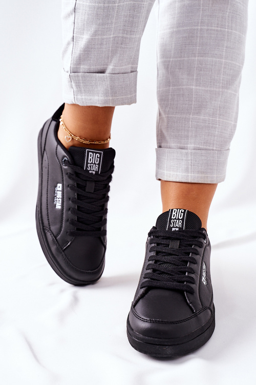 Damskie Skórzane Tenisówki Memory Foam BIG STAR II274320 Czarne