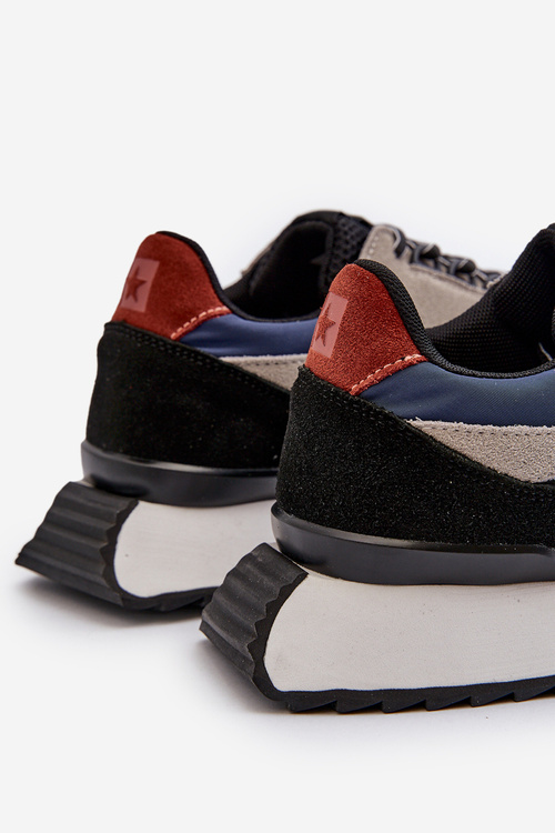 Sneakersy Męskie Big Star NN174320 Memory Foam System Beżowo-Niebieskie