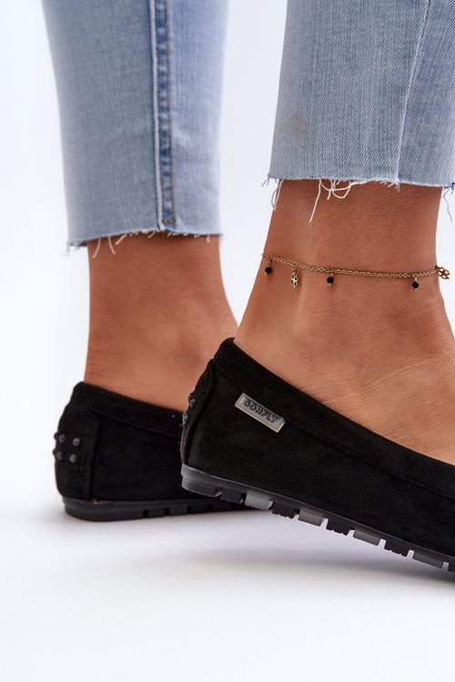 Mokasyny Damskie Z Eko Zamszu Czarne Amrutia