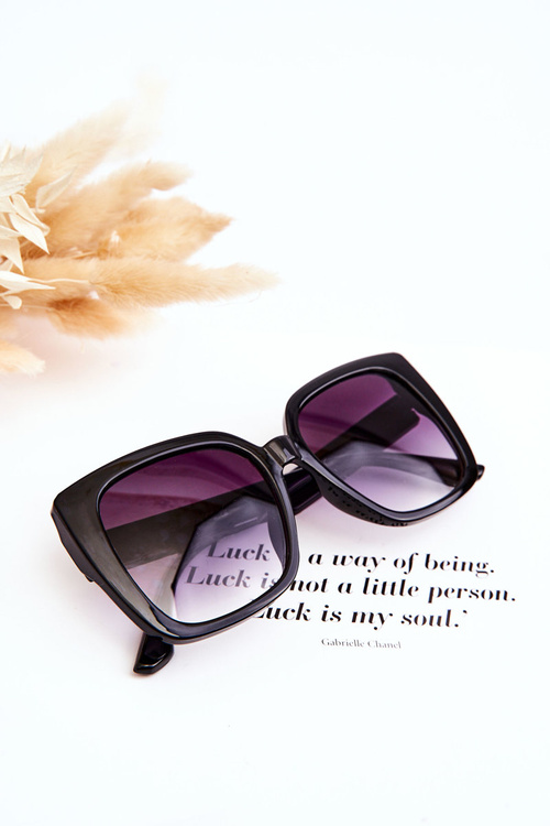 Damskie Okulary Przeciwsłoneczne Z Brokatem M2354 Czarne