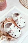 Dziecięce Sandałki Na Rzepy Dla Dziewczynki Białe Maentra