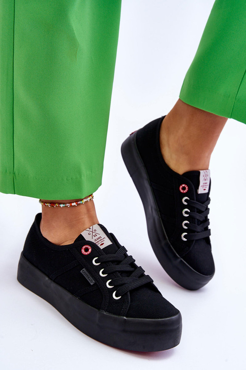 Damskie Trampki Na Platformie Cross Jeans LL2R4039 Czarne
