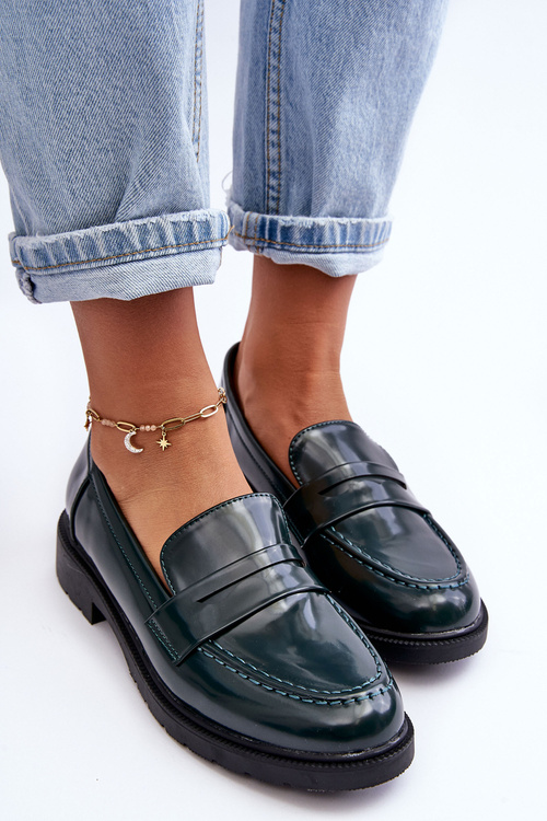 Klasyczne Damskie Mokasyny Zielone Faradays