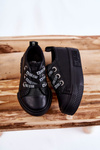 Dziecięce Skórzane Trampki BIG STAR KK374059 Czarne