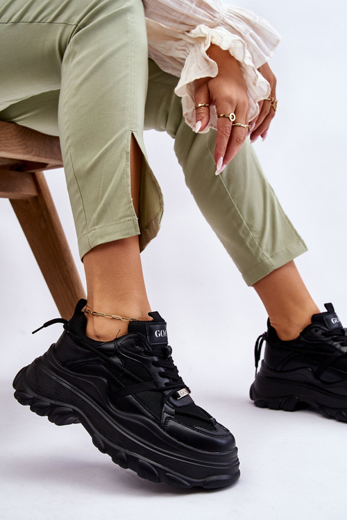 Buty Sportowe Na Masywnej Platformie GOE LL2N4030 Czarne