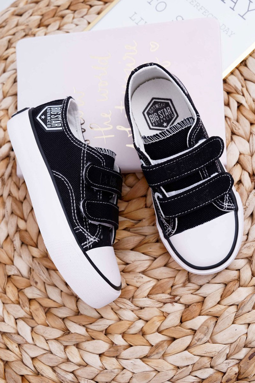 Dziecięce Trampki Na Rzepy Big Star FF374062 Czarne