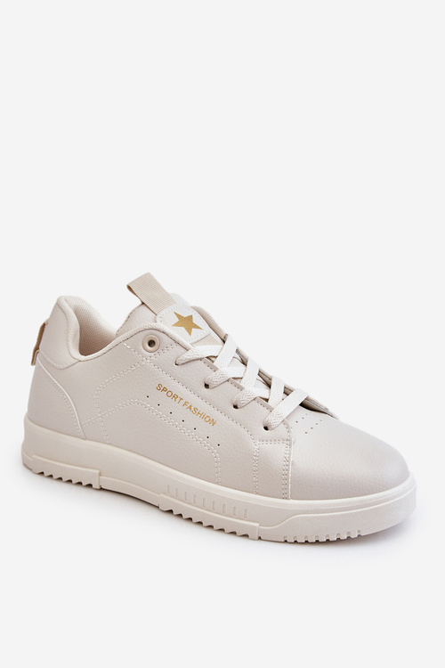 Damskie Sznurowane Buty Sportowe Beżowe Mikaela