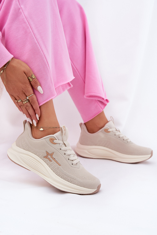 Buty Sportowe Sneakersy Damskie Big Star RR274A145 HI-POLY SYSTEM Beżowe