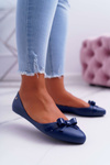 Damskie Balerinki Gumowe Granatowe Meliski Syntha