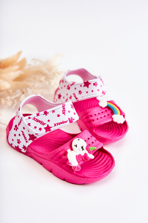 Lekkie Piankowe Dziecięce Sandałki Na Rzep Fuksja Asti