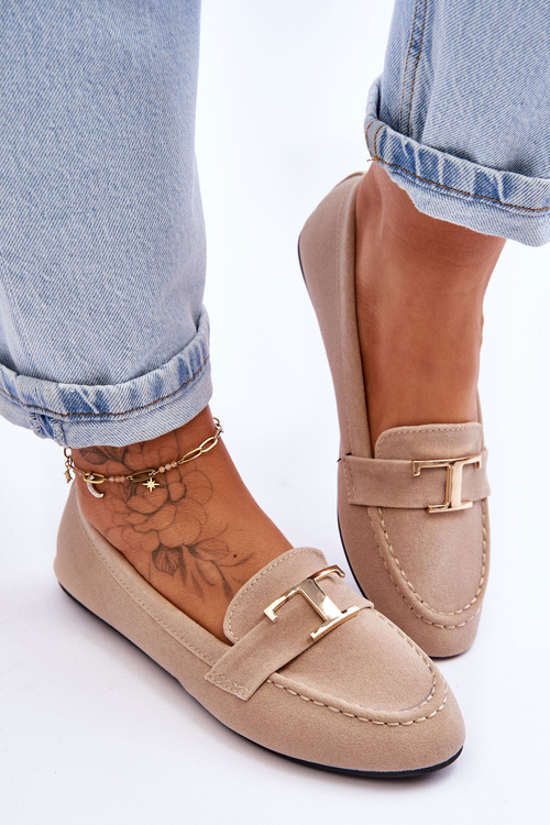 Klasyczne Wsuwane Mokasyny Jasnobeżowe Carly