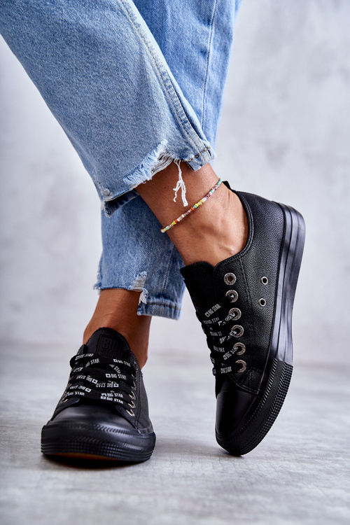 Damskie Skórzane Trampki Big Star KK274106 Czarne