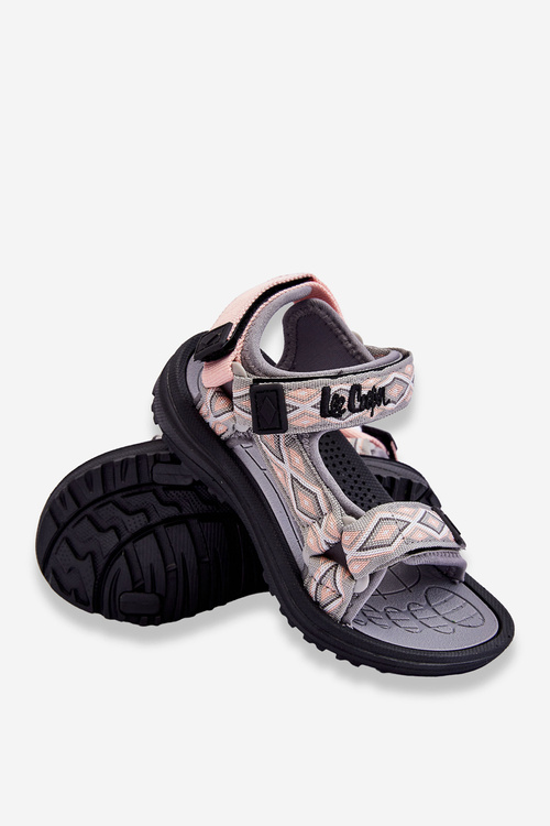 Dziecięce Sandałki Lee Cooper LCW-23-34-1681 Szaro-Różowe