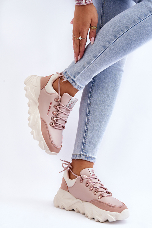Damskie Sneakersy Na Platformie Cross Jeans KK2R4072C Nude