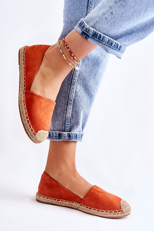 Klasyczne Damskie Zamszowe Espadryle Pomarańczowe Clarice