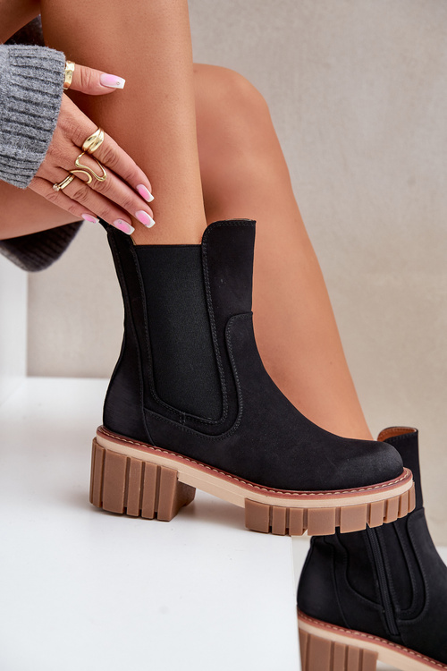 Botki Sztyblety Na Zamek Ocieplane Czarne Linneviae