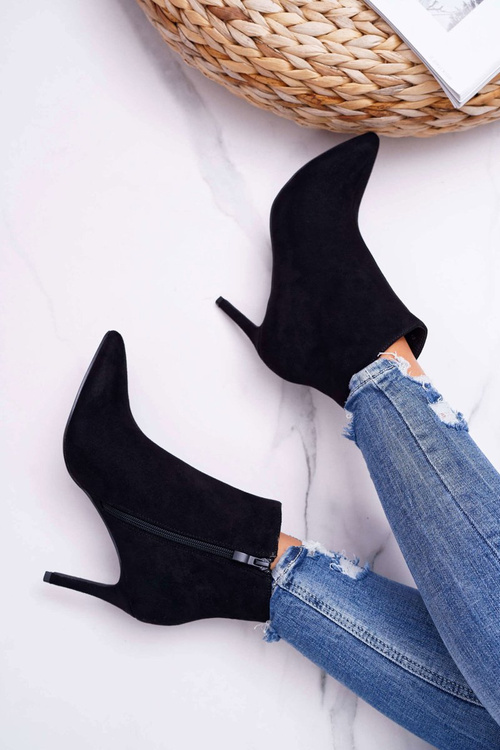 Botki Damskie Na Szpilce Zamszowe Famaq