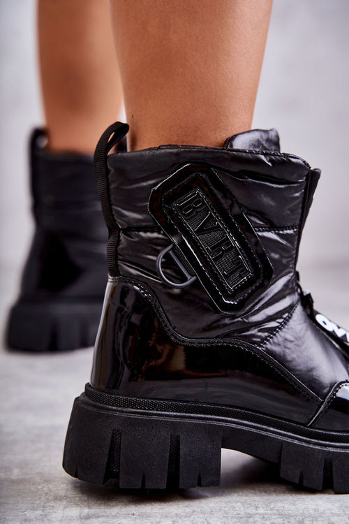 Damskie Ocieplane Śniegowce Na Suwak Czarne Marit