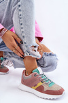 Damskie Sneakersy Big Star LL274422 Różowo-Beżowe