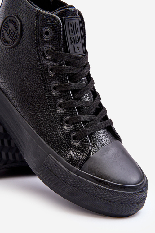 Ocieplane Wysokie Trampki Męskie Na Suwak Czarne Big Star MM174065