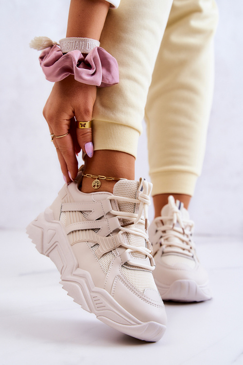 Damskie Sportowe Buty Sneakersy Beżowe Daren
