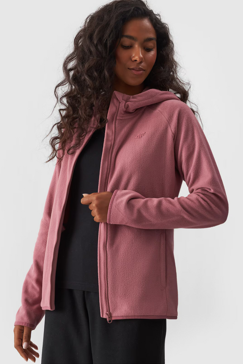 Polar Z Kapturem Regular Damski 4F 4FWMM00TFLEF291-53S Różowy