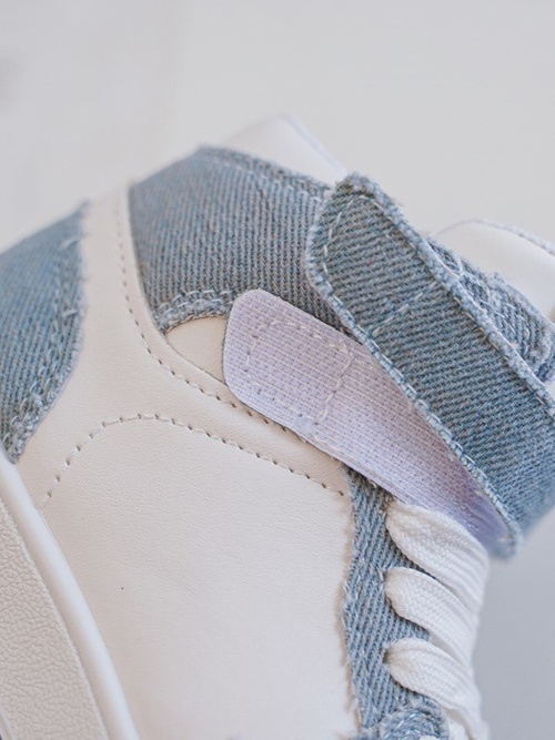 Dziecięce Buty Sportowe Jeansowe Biało-Niebieskie Milara